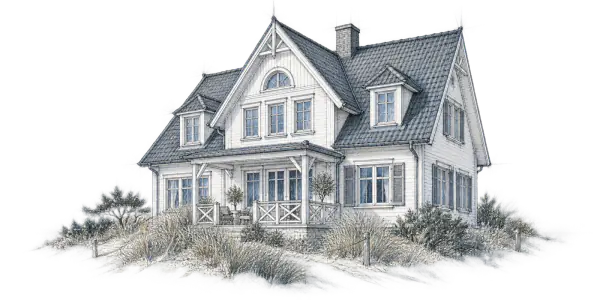 Illustration eines norddeutschen Hauses